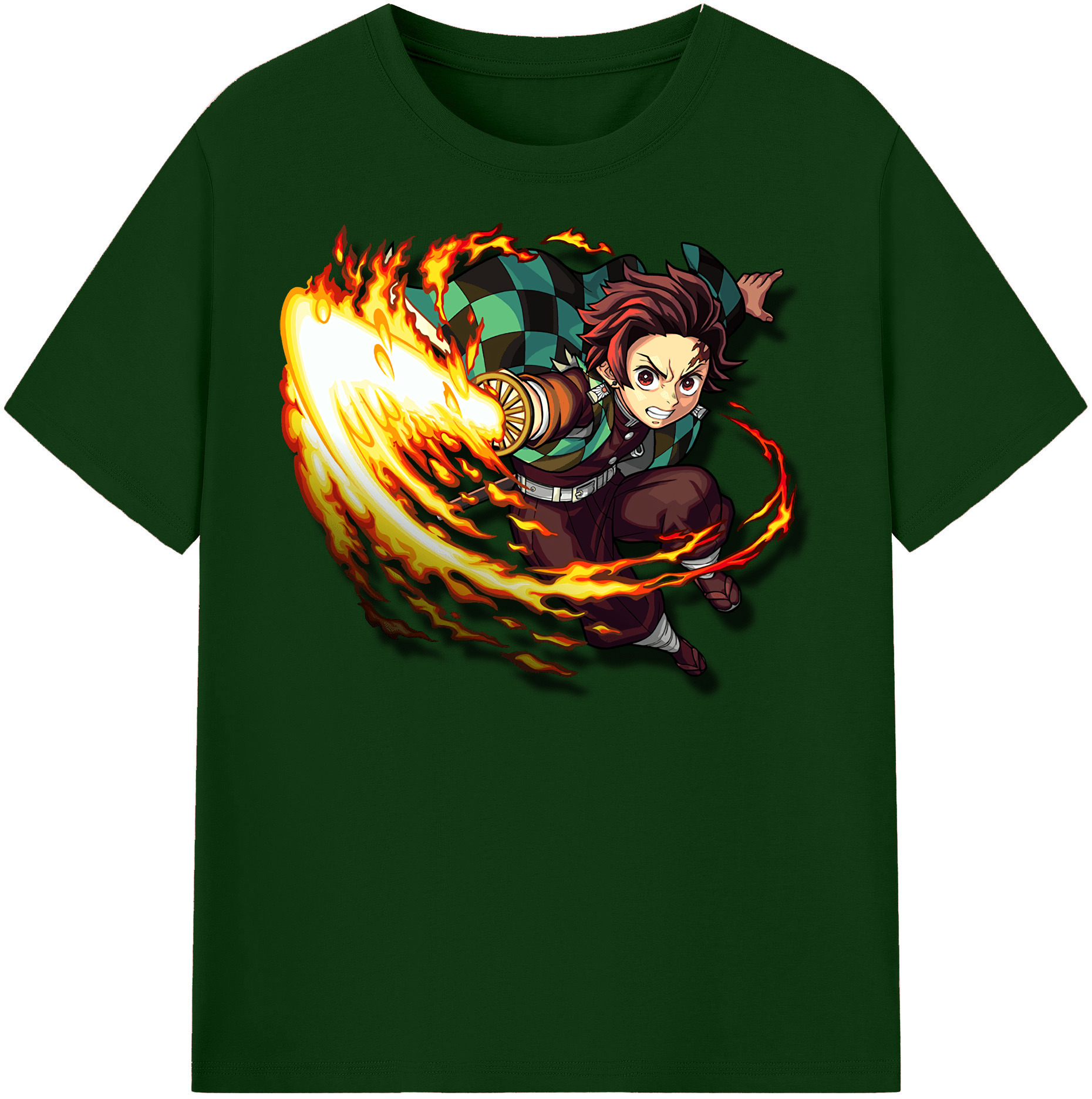 （画像用） 鬼滅の刃 竈門 炭治郎／かまど たんじろう Kamado Tanjirou 綿100％半袖Tシャツ（フロントプリント）